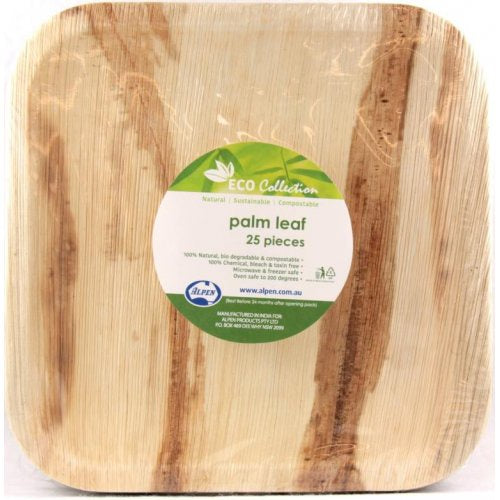 Palm Leaf Square Plate 8inch 200mm Pack 25x4
